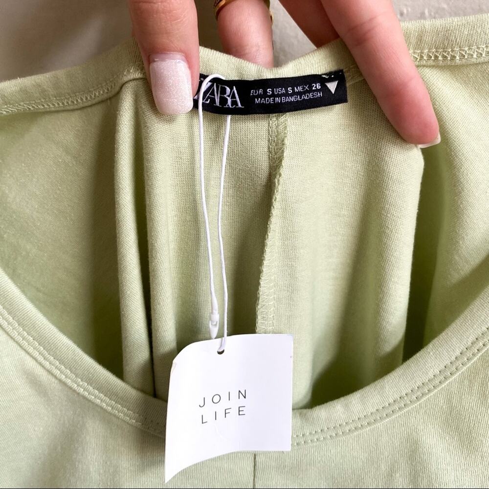 NWT Zara Green Sleeveless Jumpsuit Small - Picture 5 of 6